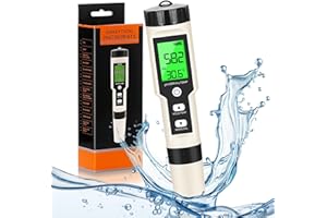 DEWFAT Hydrogen Water Tester 4 in 1 PH,H2,ORP&Temp,pH Meter ORP Meter Hydrogen Tester for Water with ATC & Backlight,Accurate Hydrogen Water ppb/ppm Meter