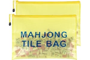 Rurulenlen 2Pack Mahjong Tile Bag, Mah jong Case for American Mah jong Set, Mahjong Gifts Accessories, Card Holder Bouch, Yellow (Case Only)