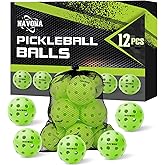 Navona 12 Pack Premium 40-Holes Green Outdoor Pickleball Balls, Meet USAPA Official Requirement, Pickleball Ball Outdoor, High Bounce True Flight, Durable Pickle Ball Set