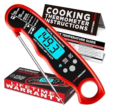 Alpha Grillers Meat Thermometer Digital – Instant Read Food Thermometer for Cooking & Grilling – Professional Kitchen Gift for Men, Dad & Mom