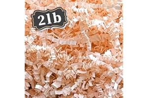 ZEBMOON 2 LB Champagne Crinkle Cut Paper Shred Filler Great for Gift Wrapping, Basket Filling, Birthday, Wedding, Valentine's Day, Mardi Gras, 2024 New Year Party Decorations Filling Supplies