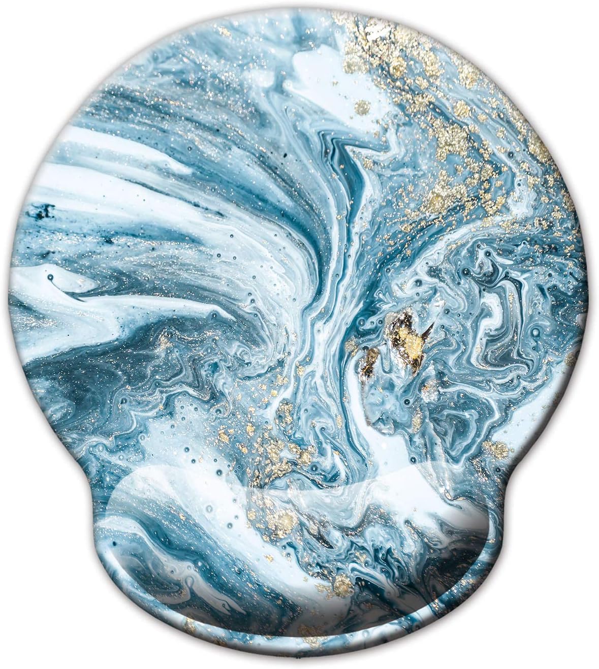 Ergonomic Mouse Pad with Wrist Support,Dooke Cute Wrist Pad with Non-Slip Rubber Base for Computer, Laptop, Home Office Gaming, Working, Easy Typing & Pain Relief Marble Blue