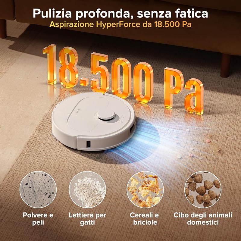 Qrevo S Pro Robot Aspirapolvere Lavapavimenti, Lavaggio Panno 75°C