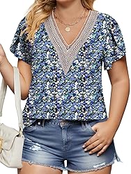 Women's Plus Size Shirts Summer Short Sleeve