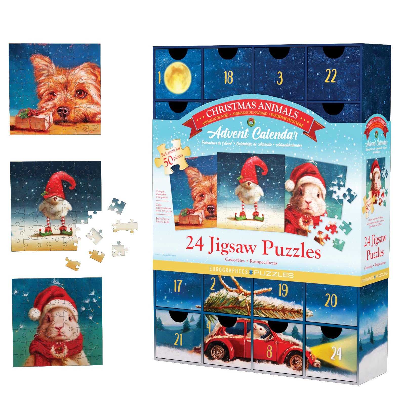EuroGraphics 8924-5734 Funny Christmas Puzzle Advent Calendar Santa Clause Weihnachtsmann