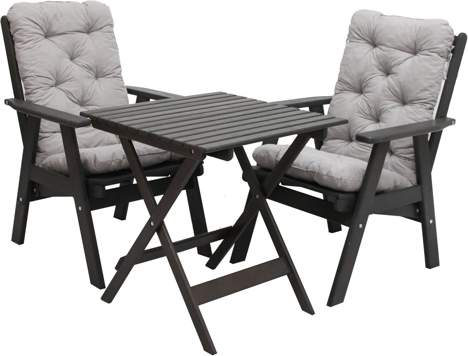 Ambientehome 90494 Balkonset verstellbarer Hochlehner Stuhl Varberg