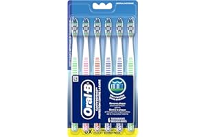 Oral-B Essential Clean Toothbrushes, Removes Plaque, Medium, 6 Count