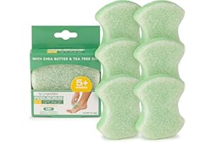 SPONGEABLES Spongables Pedi Scrub Foot Exfoliating 5+ Wash Sponge, Citron Eucalyptus, 6 Count