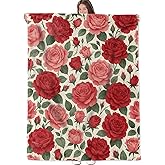 Rose Garden Blanket, Flannel Throw Blanket Soft Cozy Lightweight Blankets for Adults Women Kids Home Decor for Sofa Couch Bed 60x50 Inch