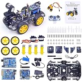 WiFi Smart Robot Car Kit with UNO R3, Line Tracking and Obstacle Avoidance Ultrasonic Sensor, HD Camera Wireless RC Intelligent Educational Kit Car Robotic Kit for Arduino Learner (Upgraded Version)