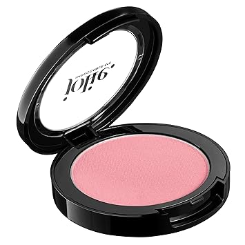 pink blush on cheeks