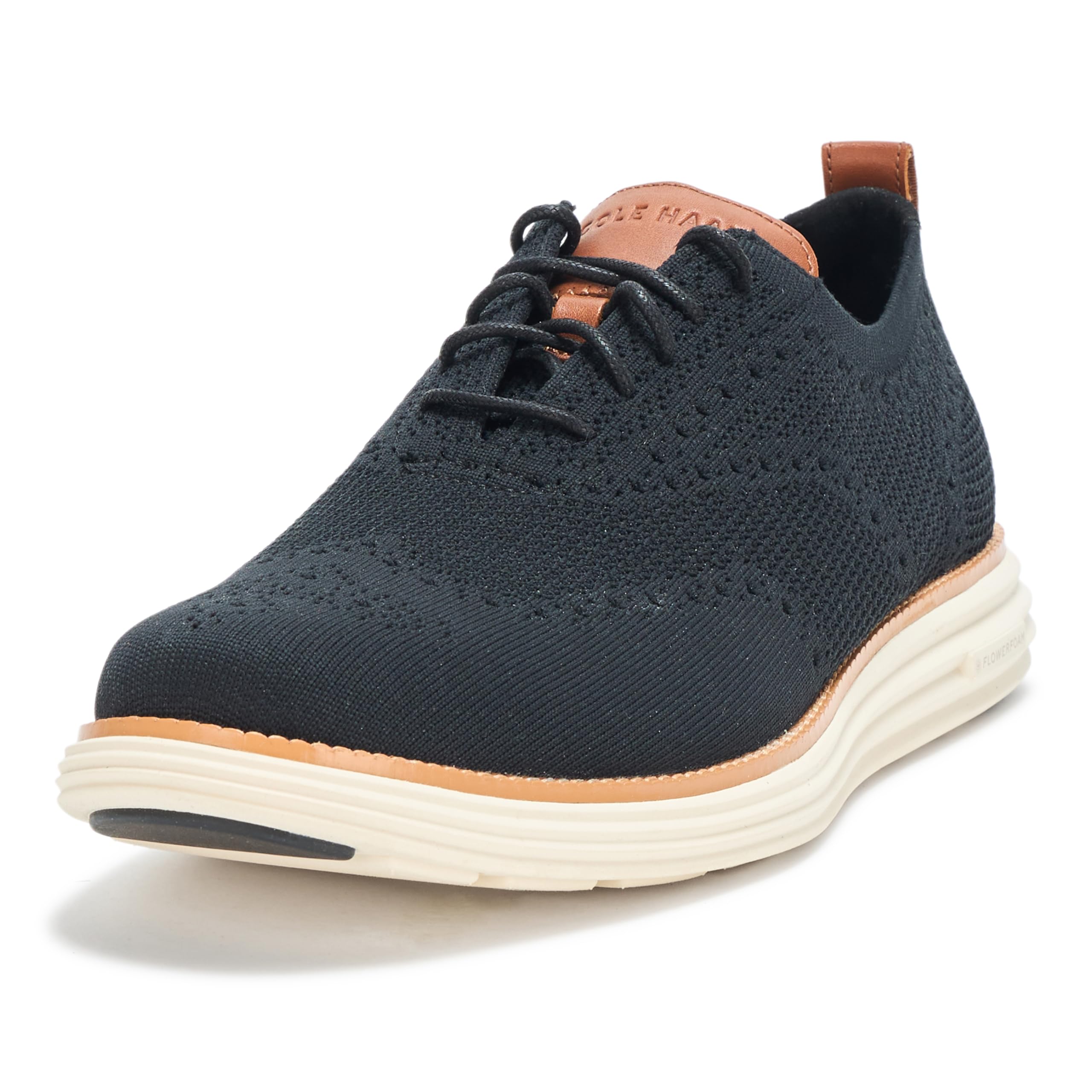 Cole Haan Men’s Originalgrand Remastered Stitchlite Oxfords, Black/British Tan/Silver Lining, 11.5-W US