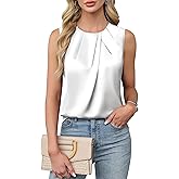Blooming Jelly Womens Summer Tank Tops Business Casual Outfits Satin Blouse Dressy Work Shirts Spring Clothes