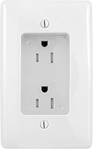 Bryant Electric RR1510W Box Mount 1-Gang Recessed TV Connection Outlet Plate with 15 Amp 125V Tamper-Resistant Duplex Receptacle, White