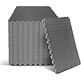 Yes4All 24SQFT-120SQFT Puzzle Exercise Mat for Home Gym, EVA Interlocking Foam Floor Tiles with Border for Workout Equipment