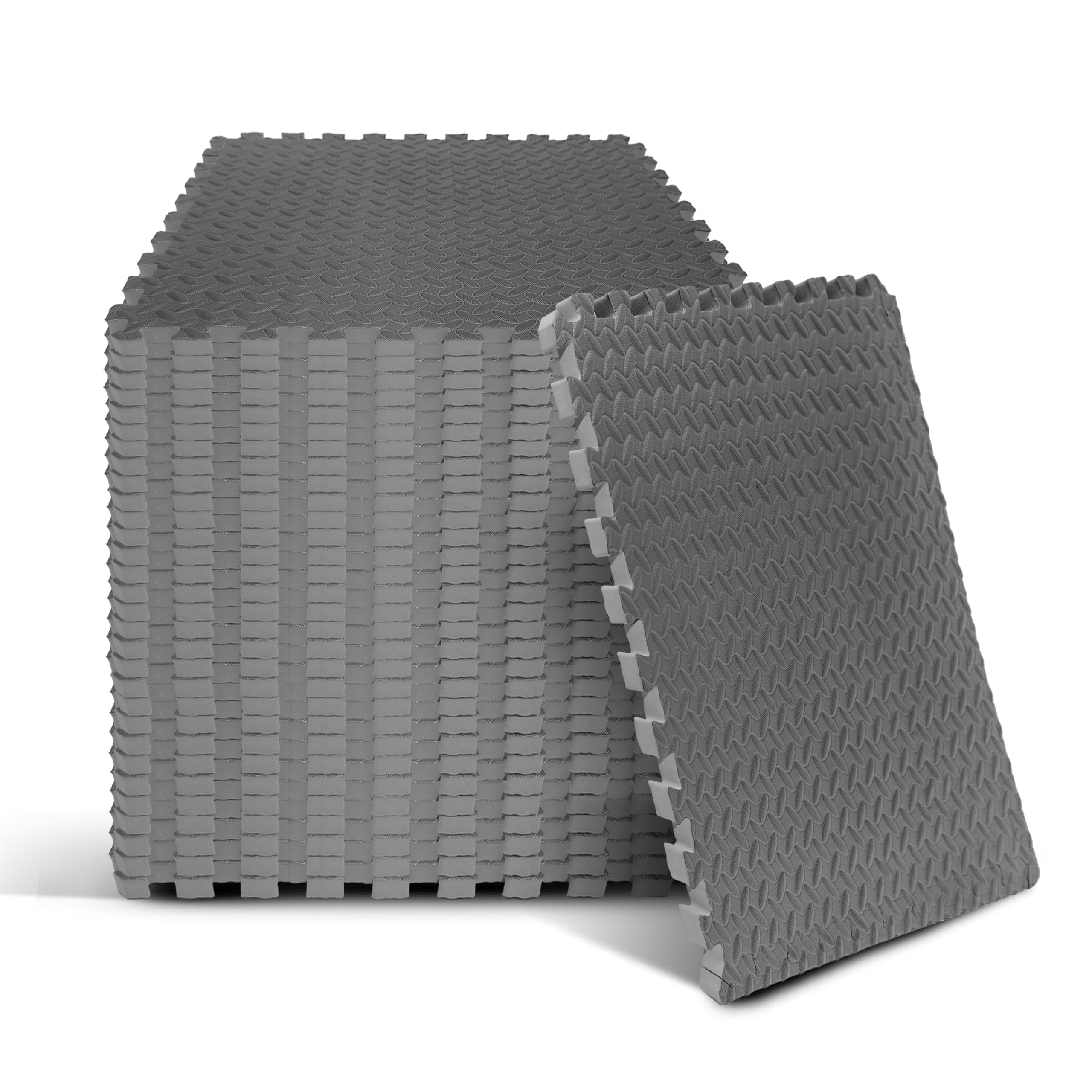 Yes4All EVA Interlocking Mats, Puzzle Floor Tiles, Foam Floor Padding with Border for Furniture, Home Space, Living Room, Garage 120 SQFT Image