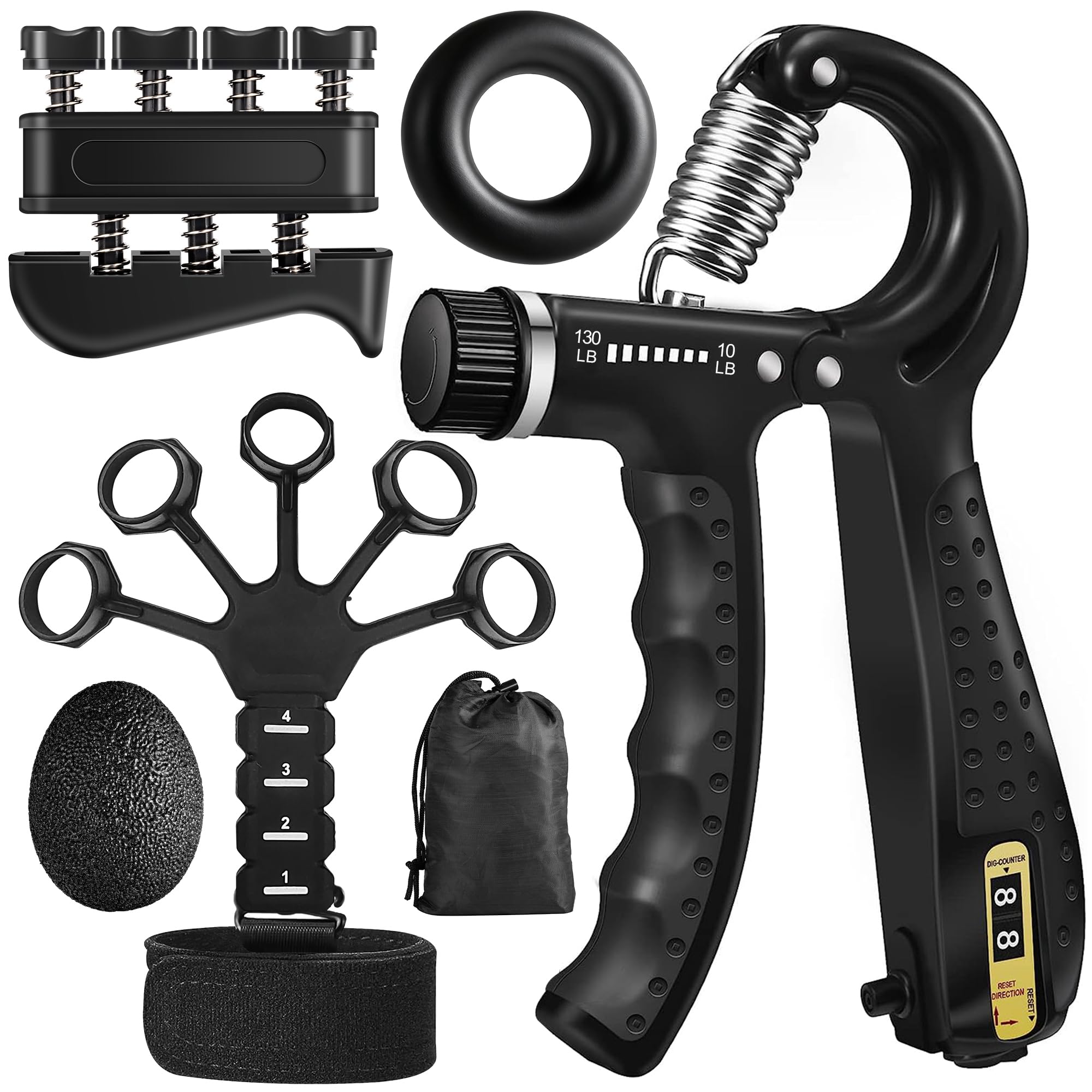 TADAKAZU Grip Strength Trainer Kit Adjustable Resistance Hand Gripper (2 Pack)