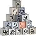 15 Piece Metal Element Cubes - Density Cube Set for a Periodic Table of Elements Collection - Pure Tungsten Cube, Titanium, Bismuth, Aluminum, Iron, Copper, Chromium, + 9 More (.39 inch/10 mm)