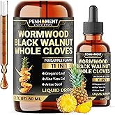 Penhoment 11in1 2100mg Black Walnut Wormwood Cloves Tinture, Oregano & 7 More - Wormwood Liquid Drops -Pineapple Flavor - 2 FL OZ - 60 Days Supply