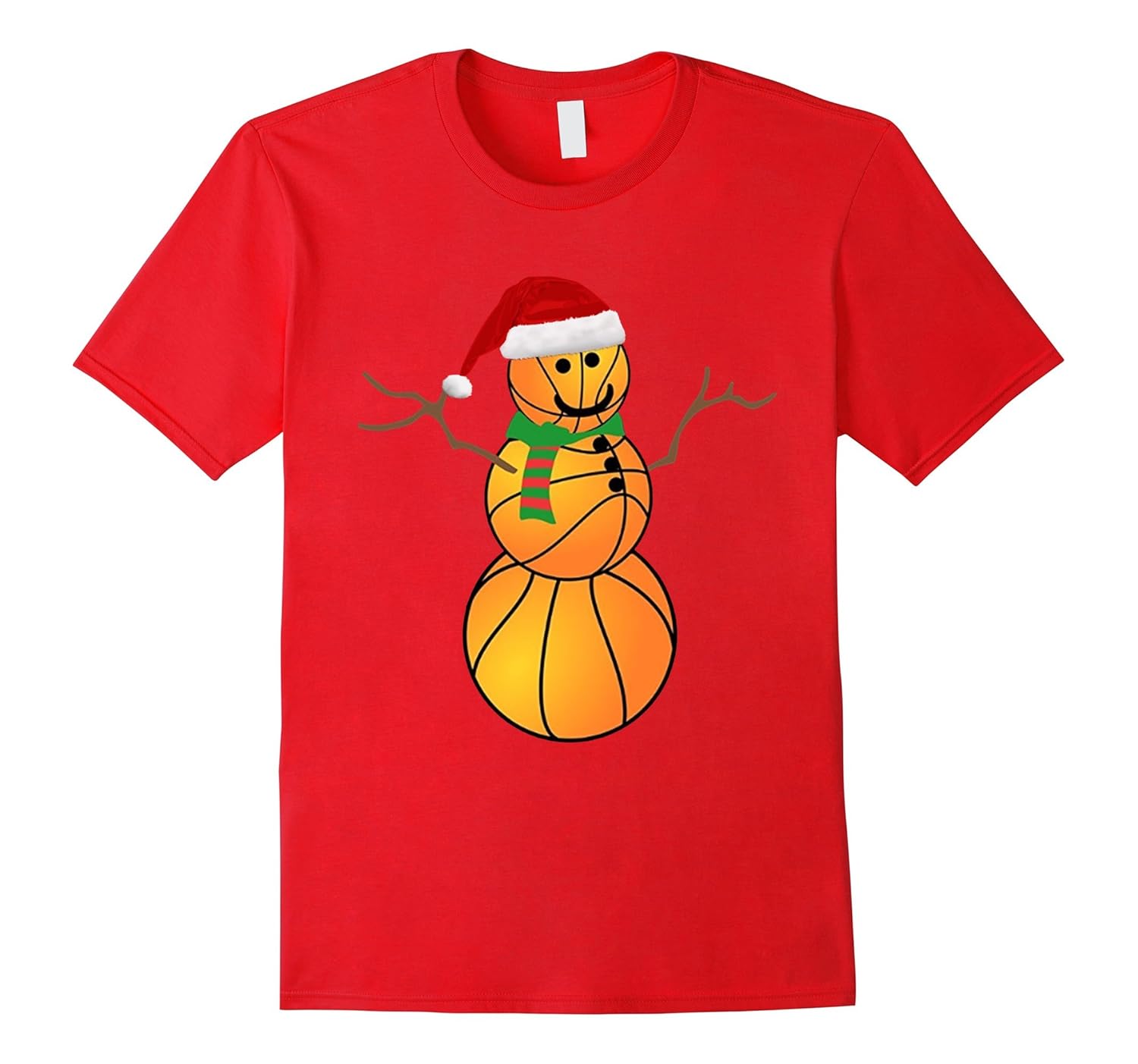 Basketball Santa Funny Christmas T-Shirt-ANZ