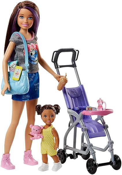 Barbie FJB00 Skipper Babysitters Puppen und Kinderwagen Spielset