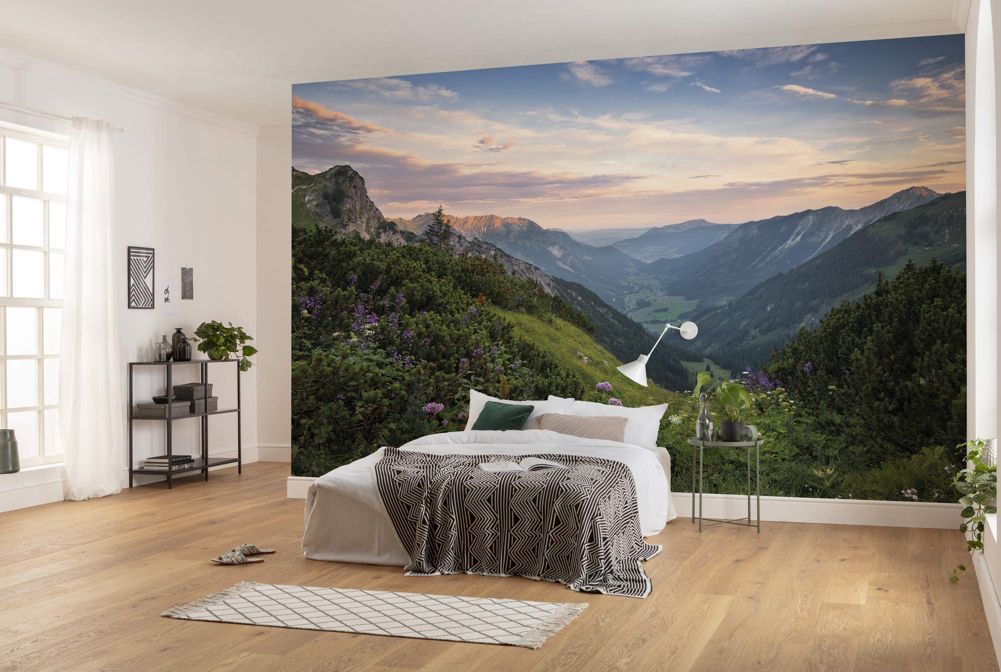 Komar SHX9-059 Non-Woven Photo Wallpaper Natural Park Allqaure High Alps XXL Decoration Nature Landscape Bedroom Living Room Office Hallway Size 450 x 280 cm (Width x Height) Multi-Coloured