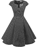 Vestito Retrò Anni '50 Stile Rockabilly - Abito Swing Con Maniche Corte, Per Feste E Occasioni Speciali
