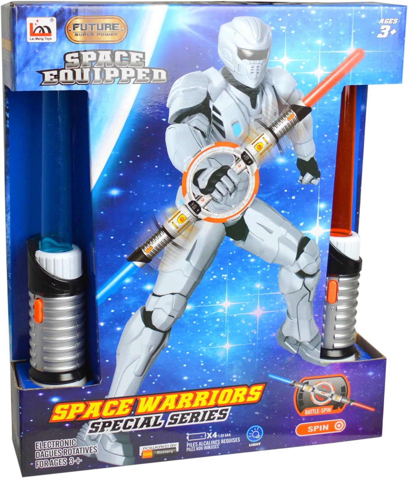 Space Equipped Double Lightsaber Attack Space Sword - Lights Up (Package Quanity- x1)