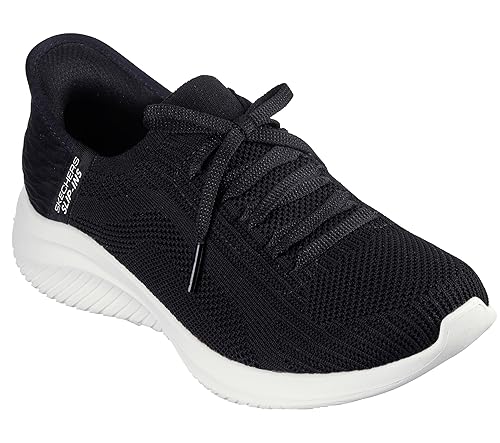 Skechers Sport Women's Women's Hands Free Slip-ins Ultra Flex 3.0-Brilliant Path Sneaker, Black/White, 5
