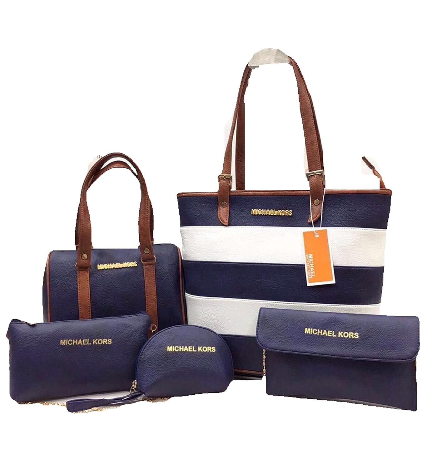 mk combo handbag for woman branded | z set of 5 handbag,sling bag,wallet,shoulder bag & coin pouch| premium pu leather handbag combo | michael kors handbag