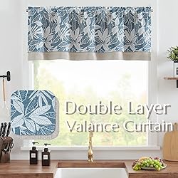 jinchan Linen Valance Kitchen Curtain for Windows