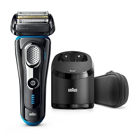 Braun Serie 9 9280 CC Wet&Dry Elektrorasierer, mit Akku und Ladegerät, selbstschmierennd, schwarz/blau