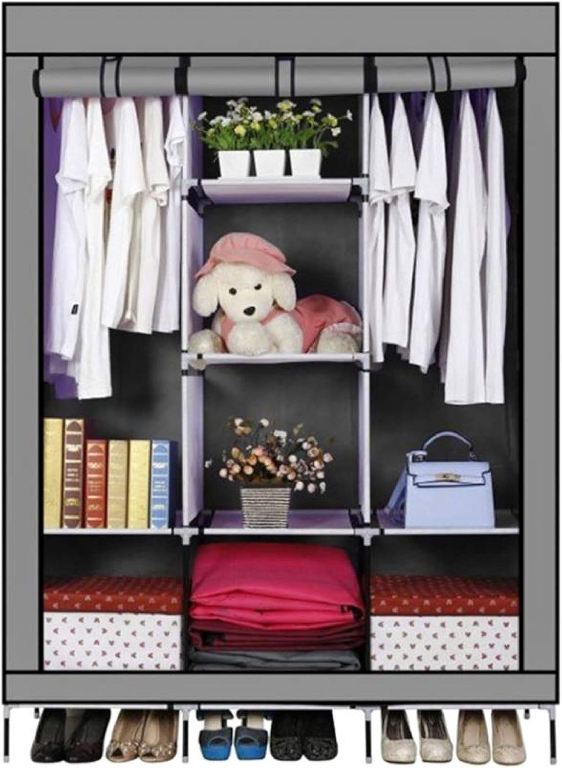 Closet Armario de Tela Plegable Portátil Organizador Ropa clóset Ropero