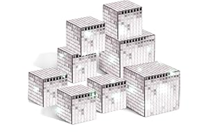 ZningEsxi 8 Pcs Mirror Disco Reflective Cube Party Stage Decorations Silver Mosaic Light Effect 70s Decoration Glitter Christmas Tree Wedding Holiday Festivals Table Ornaments