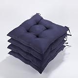 HAMO Dining Chair Seat Pad Cushions Set of 4 Navy 38x38 cm 15x15 view 8