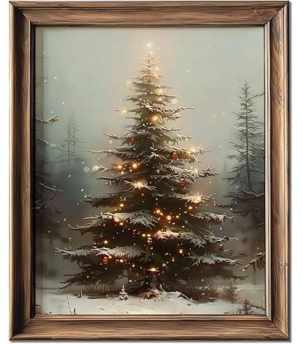 Amazon.com: Country Christmas Vintage Painting Print Winter