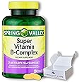 Super Vitamin B Complex Spring Valley- Tablets 250 Count Blend of B6 B12 C thiamine biotin folate pantothenic Acid and riboflavin, Boxed by Fusion Shop Store
