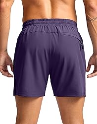 Pudolla Men's Running Athletic Shorts with 3 Zipper