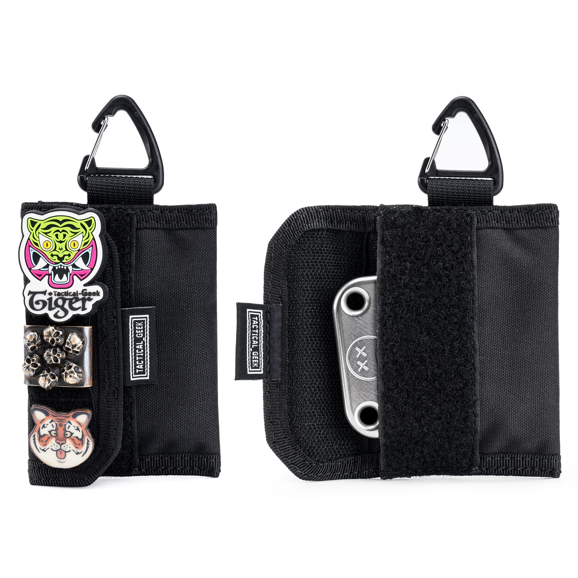 TACTICAL GEEK Storage A2 S EDC Pouch Organizer, Nylon Coin Purse, Multi-Purpose Storage Pocket, Cool Slim Multitools Pocket Organizer for Men, Compact Gadget Pouch for Daily Carry, Black