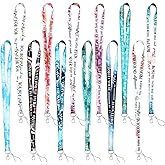 Motipuns 24 Pcs Thank You Gifts Lanyard Bulk for ID Badge Employee Appreciation Gift Keychain Inspirational Lanyards for Teacher (Marble)