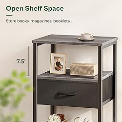 Huuger Night Stand with Fabric Drawer, Side Table
