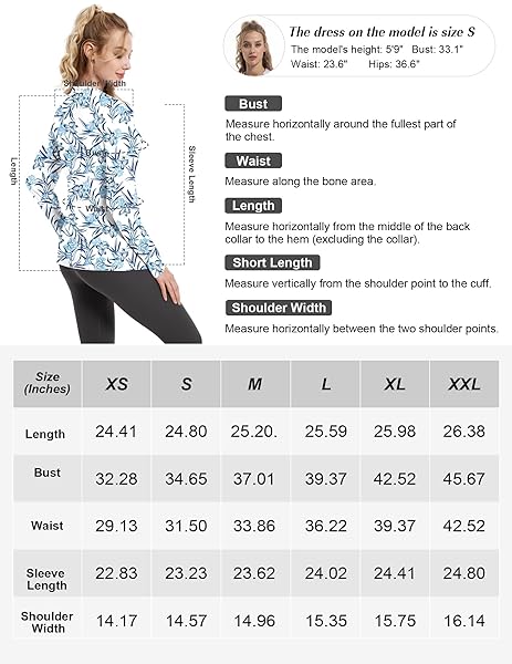 FKEEP WOMEN’S TENNIS GOLF SHIRT LONG SLEEVED TOP SPORT ACTIVEWEAR V-NECK WORKOUT ATHLETIC (BLUE FLOWERS, XL)