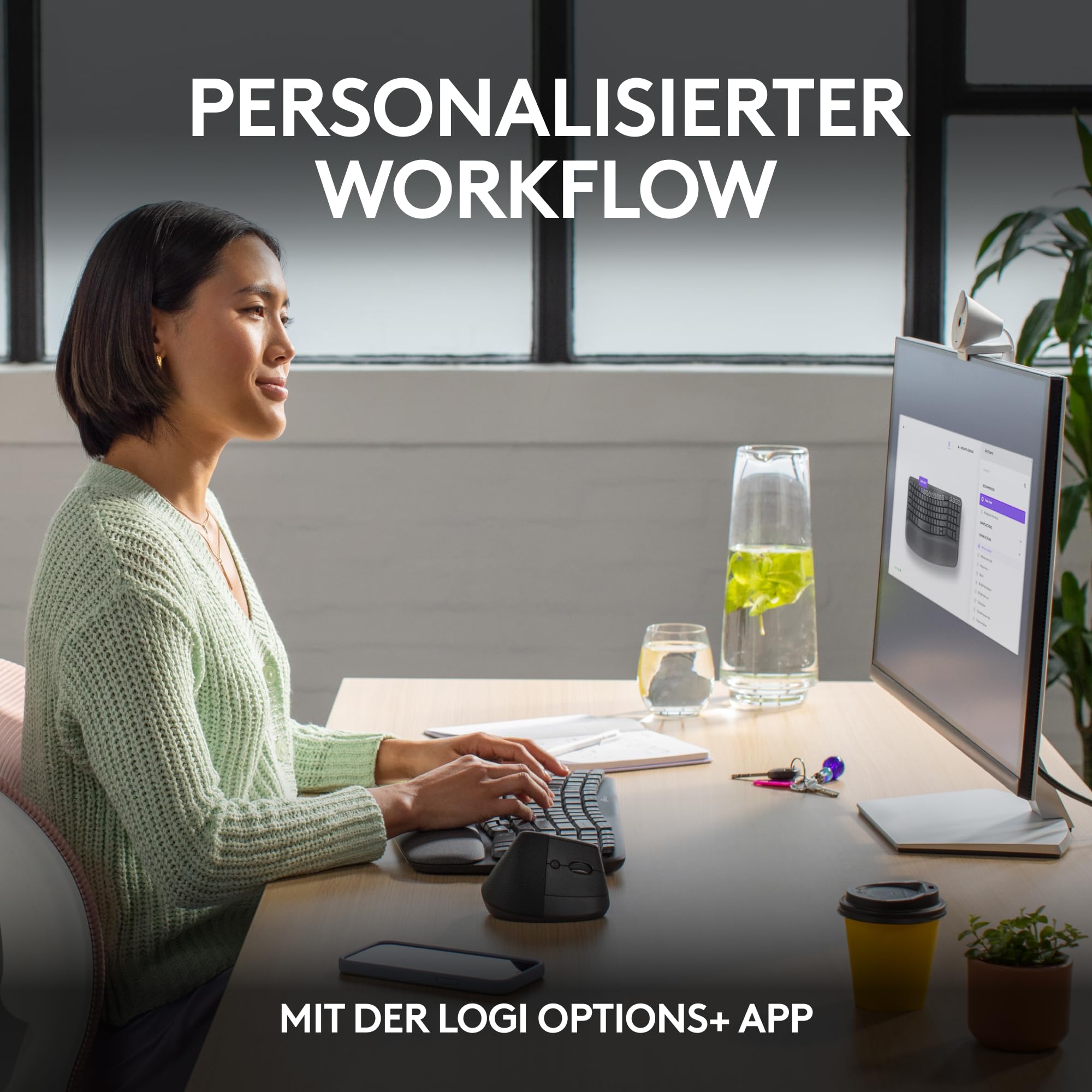 Logitech Wave Keys kabellose ergonomische Tastatur, gepolsterte Handballenauflage, Komfortables natürliches Tippen, Easy-Switch, Bluetooth, Logi Bolt, Multi-OS, Windows/Mac, Deutsches QWERTZ, Graphit 8