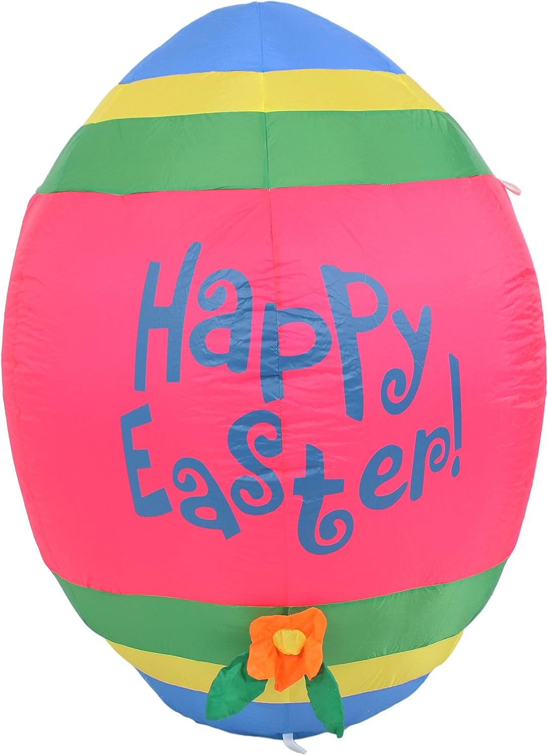 Sunnydaze Large Inflatable Easter Decoration - 46-Inch Happy Easter Egg - Outdoor Celebration Blow-Up Yard and Garden Decor with Fan Blower and LED Lights