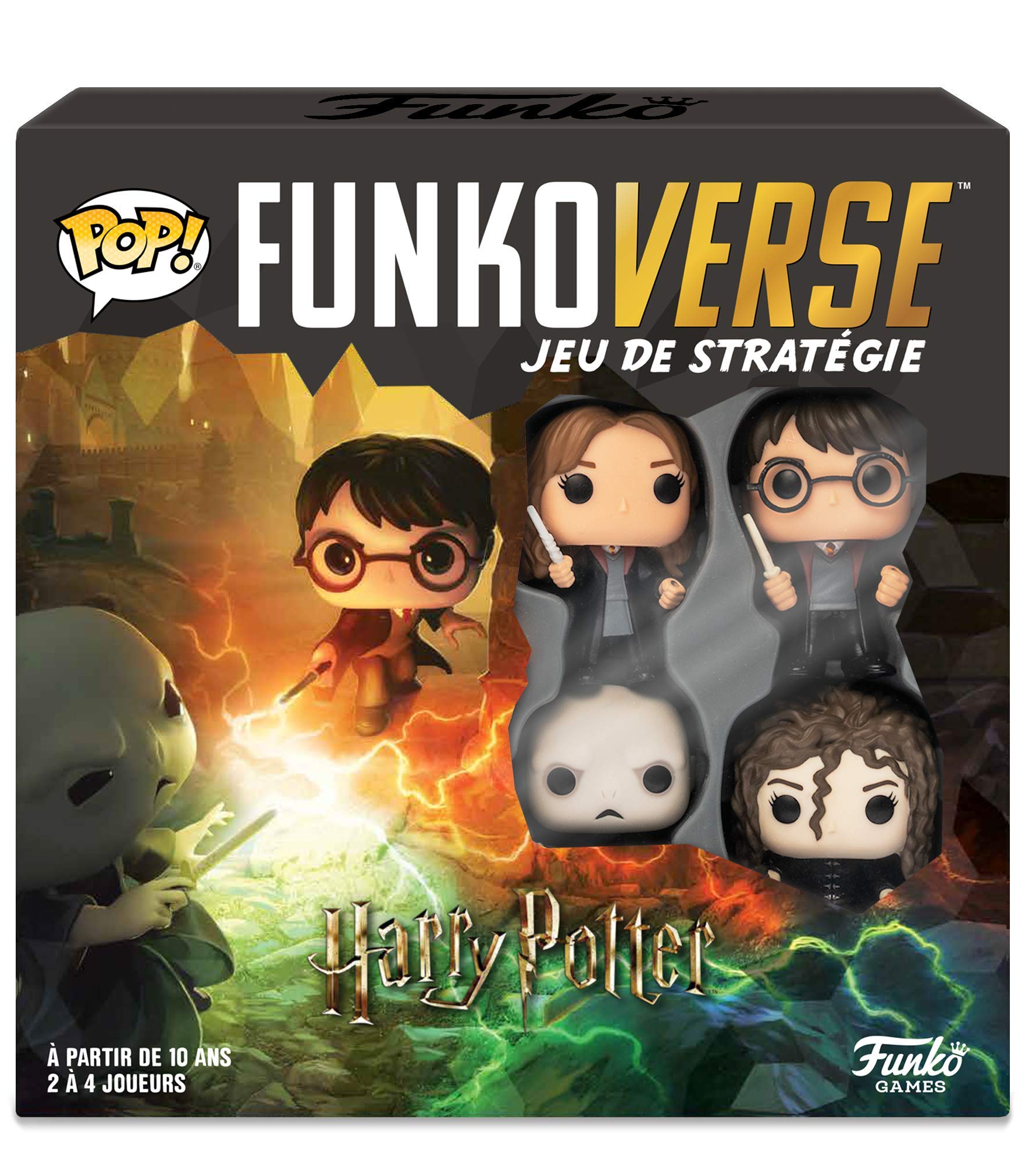 Funko Games Black Mag Funkoverse - French Version - Harry, Hermione, Bellatrix LeStrange, Lord Voldemort - 3'' (7.6 Cm) POP! - Light Strategy Board Game For Children & Adults (Ages 10+) - 2-4 Players