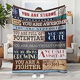 Accnicc Inspirational Blanket 40x50 in, Get Well Blanket for Women Men After Surgery, Chemo Cancer Care Spiritual Affirmation Encouragement Sympathy Life Comfort Gifts Blankets
