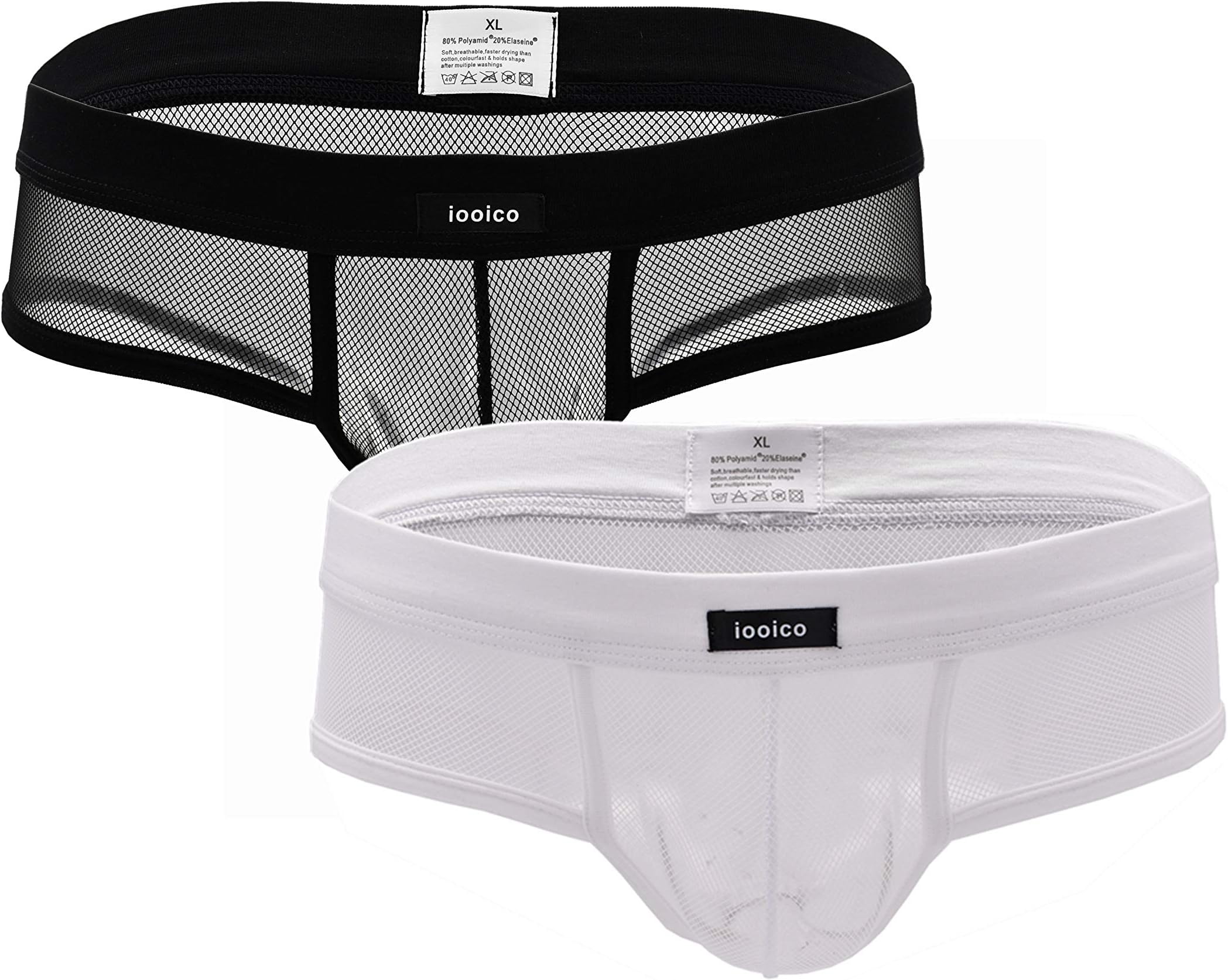 iooicoMen's Boxer Briefs, Soft Mesh Underpants See-through Underwear