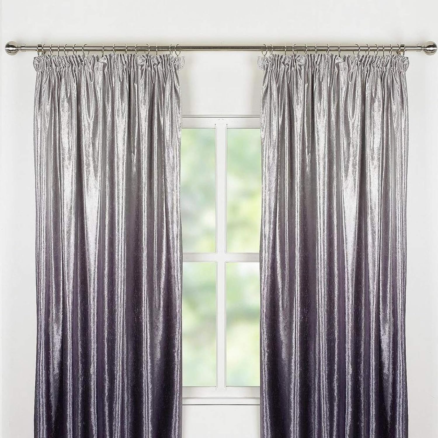Gardinen Vorhange Grey Tape Top Curtains Silver Faux Suede 3