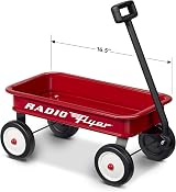 Radio Flyer Mini Classic Red Wagon Toy 16.5 in Working Handle Kids 1.5+ view 2