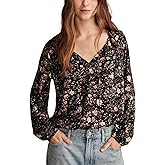 Lucky Brand Womens Floral Long Sleeve Ruffle Wrap